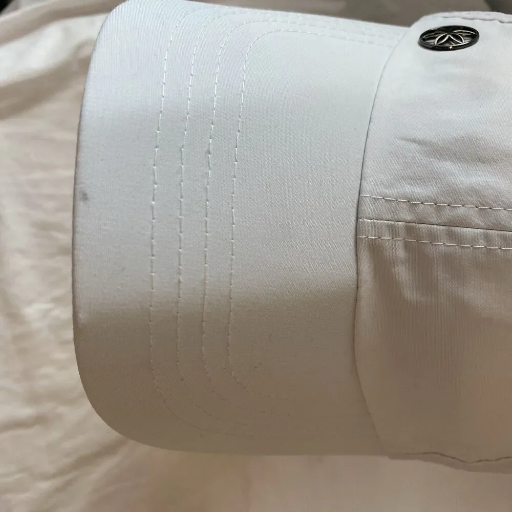 Gaiam womens cap fitness white adjustable quick dry yoga golf tennis sports